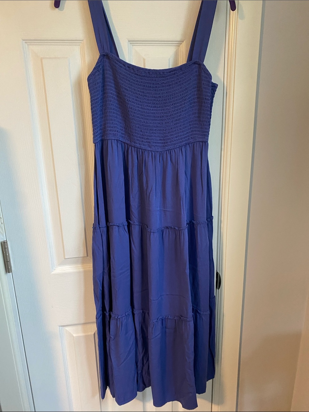 Smocked Sleeveless Maxi Dress in Royal Blue